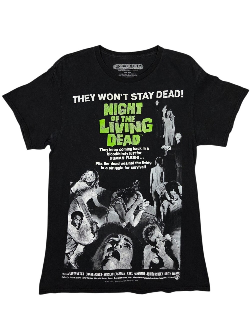 Night Of Living Dead T-Shirt Medium Black Horror Goth Streetwear Movie Unisex